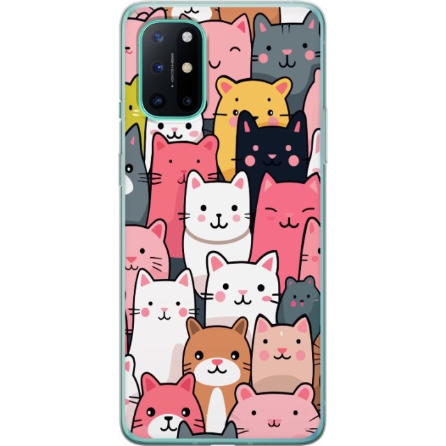 Mobiele hoes voor OnePlus 8T met Kattenpatroon ontwerp