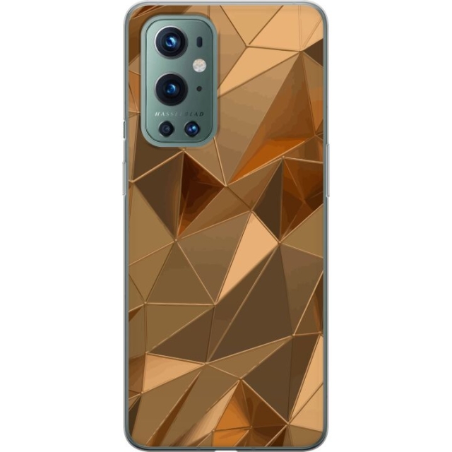 Mobiele hoes voor OnePlus 9 Pro met 3D Goud ontwerp