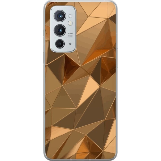 Mobiele hoes voor OnePlus 9RT 5G met 3D Goud ontwerp