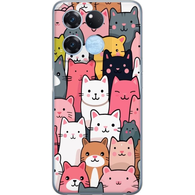 Mobiele hoes voor OnePlus Ace Racing met Kattenpatroon ontwerp