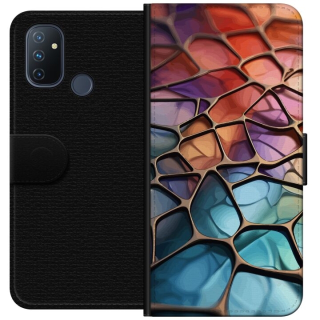 Portemonnee-hoesje voor OnePlus Nord N100 met Metallic patroon ontwerp