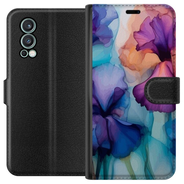 Portemonnee-hoesje voor OnePlus Nord 2 5G met Magische bloemen ontwerp