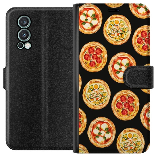 Portemonnee-hoesje voor OnePlus Nord 2 5G met Pizza ontwerp
