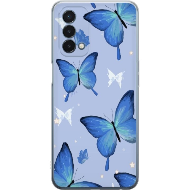 Mobiele hoes voor OnePlus Nord N200 5G met Blauwe vlinders ontwerp