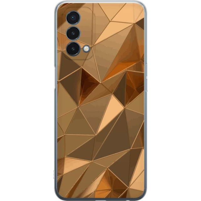Mobiele hoes voor OnePlus Nord N200 5G met 3D Goud ontwerp