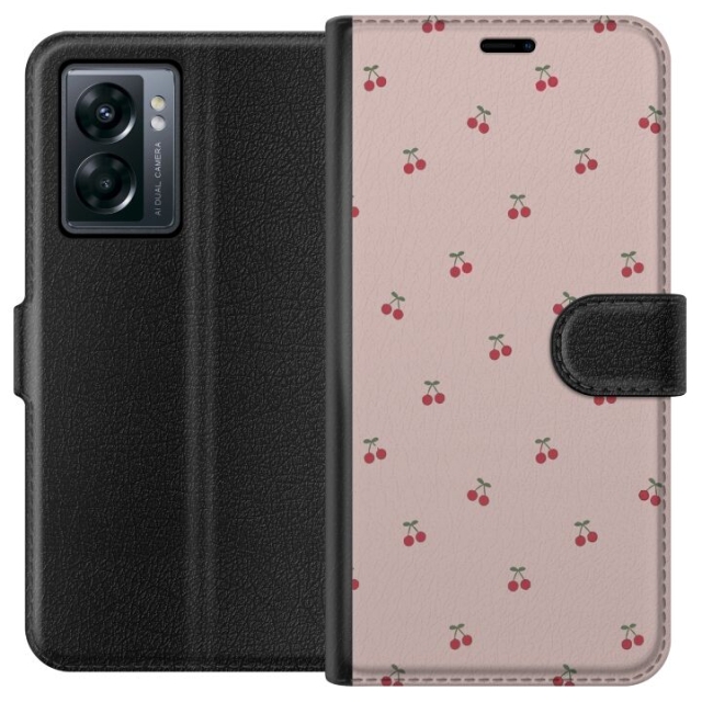 Portemonnee-hoesje voor OnePlus Nord N300 met Kersen ontwerp