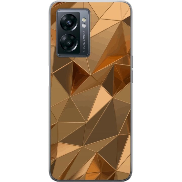 Mobiele hoes voor OnePlus Nord N300 met 3D Goud ontwerp
