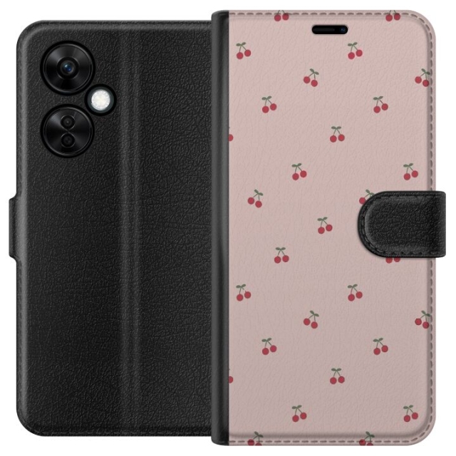 Portemonnee-hoesje voor OnePlus Nord CE3 met Kersen ontwerp