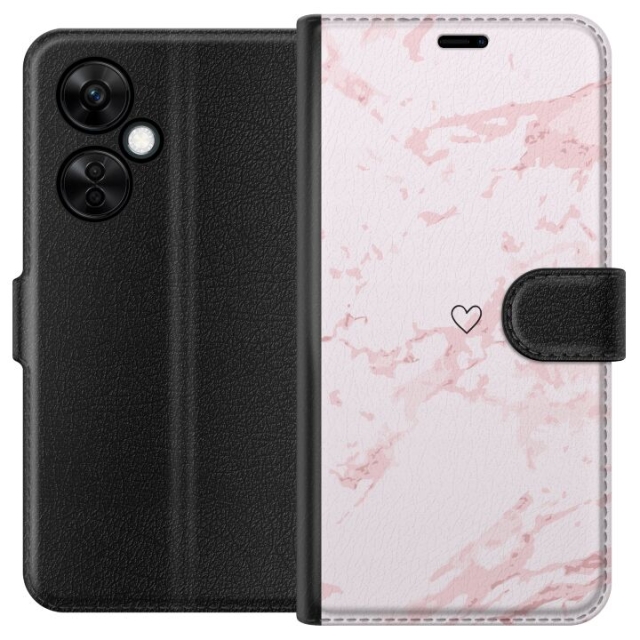 Portemonnee-hoesje voor OnePlus Nord CE 3 Lite met Roze Hart ontwerp