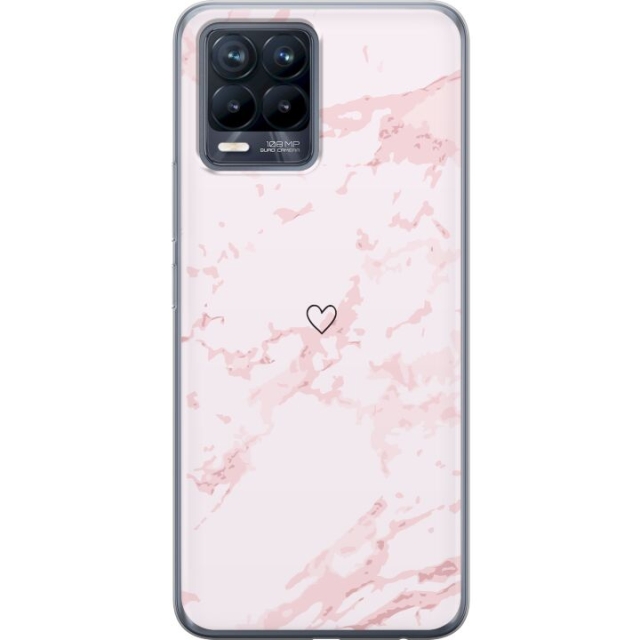 Mobiele hoes voor Realme 8 met Roze Hart ontwerp