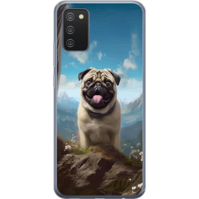 Mobiele hoes voor Samsung Galaxy A02s met Blije Hond ontwerp