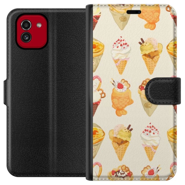 Portemonnee-hoesje voor Samsung Galaxy A03 met Glasachtig ontwerp