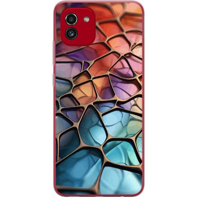 Mobiele hoes voor Samsung Galaxy A03 met Metallic patroon ontwerp