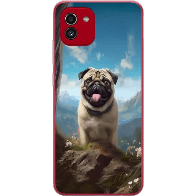 Mobiele hoes voor Samsung Galaxy A03 met Blije Hond ontwerp