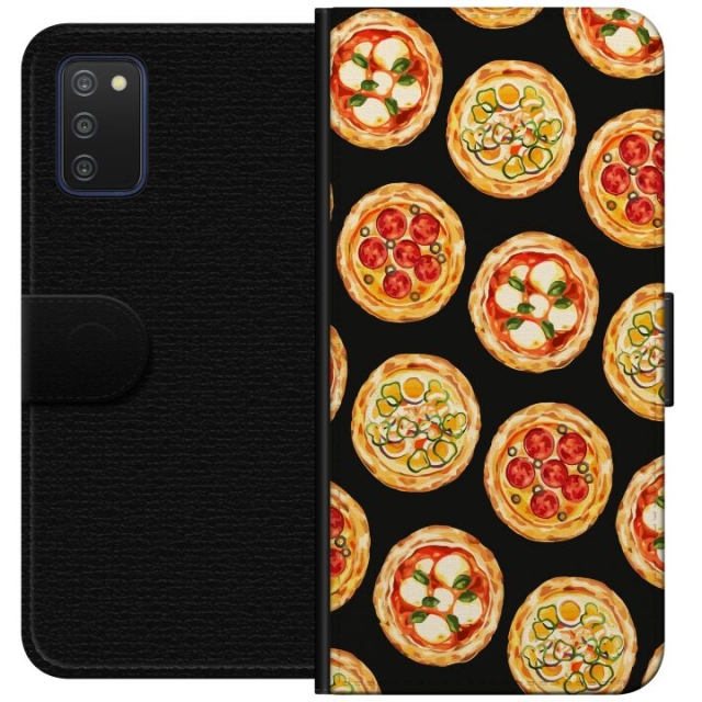 Portemonnee-hoesje voor Samsung Galaxy A03s met Pizza ontwerp