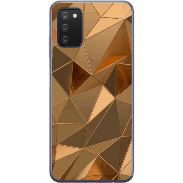 Mobiele hoes voor Samsung Galaxy A03s met 3D Goud ontwerp