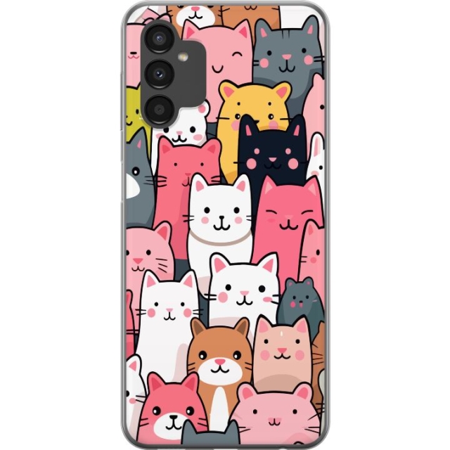 Mobiele hoes voor Samsung Galaxy A04s met Kattenpatroon ontwerp