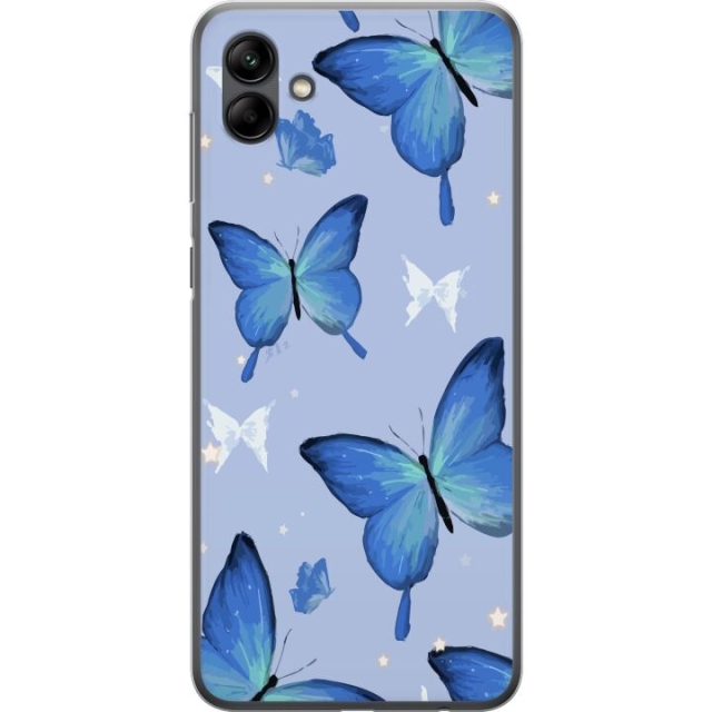Mobiele hoes voor Samsung Galaxy A05 met Blauwe vlinders ontwerp