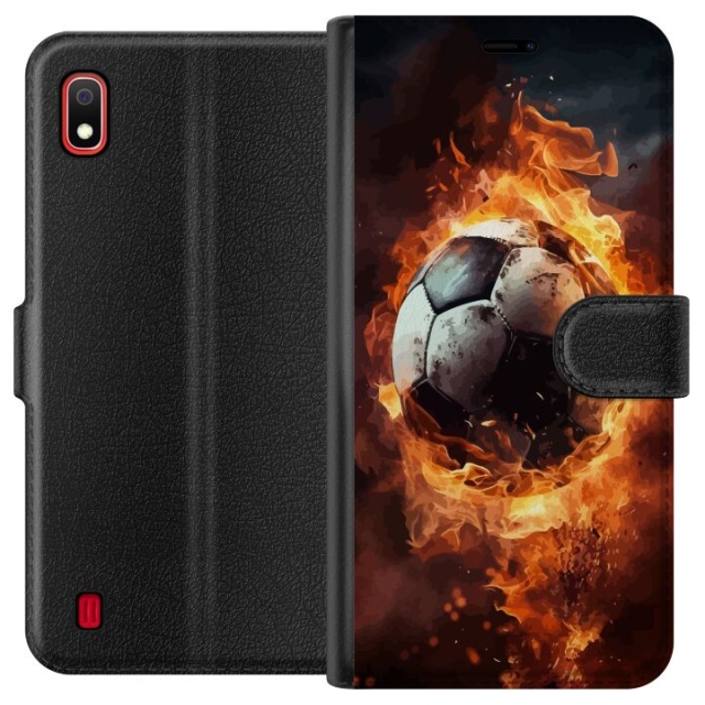 Portemonnee-hoesje voor Samsung Galaxy A10 met Voetbal ontwerp