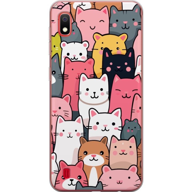 Mobiele hoes voor Samsung Galaxy A10 met Kattenpatroon ontwerp