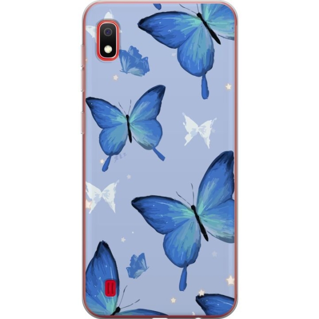Mobiele hoes voor Samsung Galaxy A10 met Blauwe vlinders ontwerp