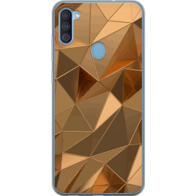 Mobiele hoes voor Samsung Galaxy A11 met 3D Goud ontwerp