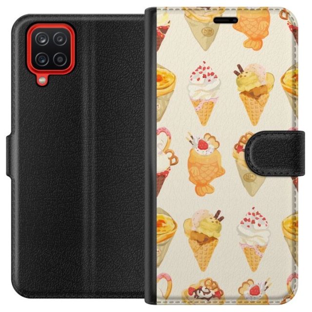 Portemonnee-hoesje voor Samsung Galaxy A12 met Glasachtig ontwerp