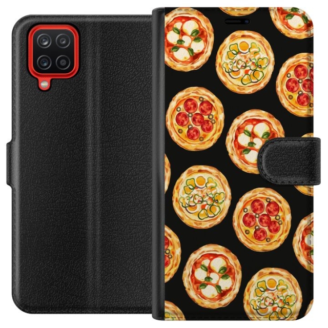 Portemonnee-hoesje voor Samsung Galaxy A12 met Pizza ontwerp