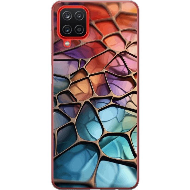 Mobiele hoes voor Samsung Galaxy A12 met Metallic patroon ontwerp