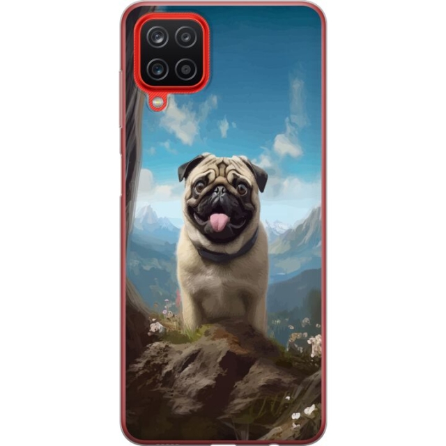 Mobiele hoes voor Samsung Galaxy A12 met Blije Hond ontwerp