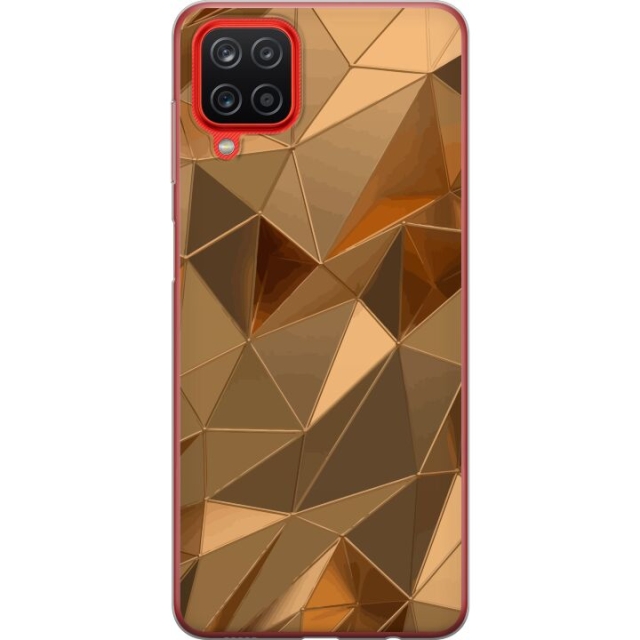 Mobiele hoes voor Samsung Galaxy A12 met 3D Goud ontwerp