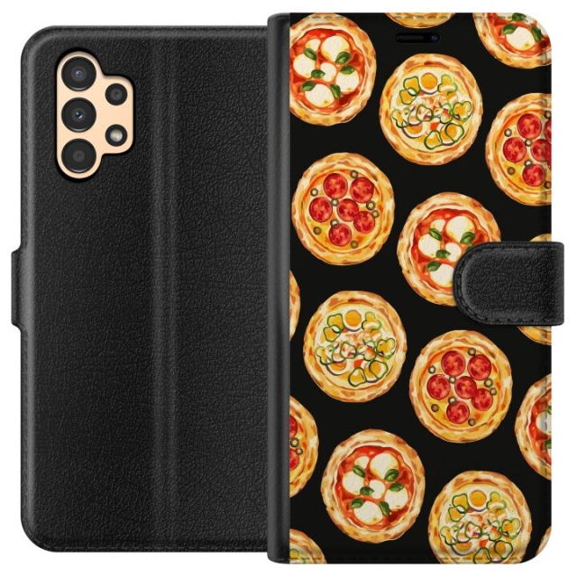 Portemonnee-hoesje voor Samsung Galaxy A13 met Pizza ontwerp