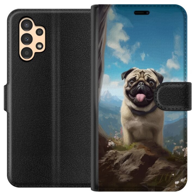 Portemonnee-hoesje voor Samsung Galaxy A13 met Blije Hond ontwerp