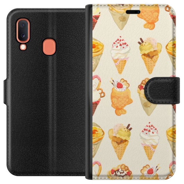 Portemonnee-hoesje voor Samsung Galaxy A20e met Glasachtig ontwerp