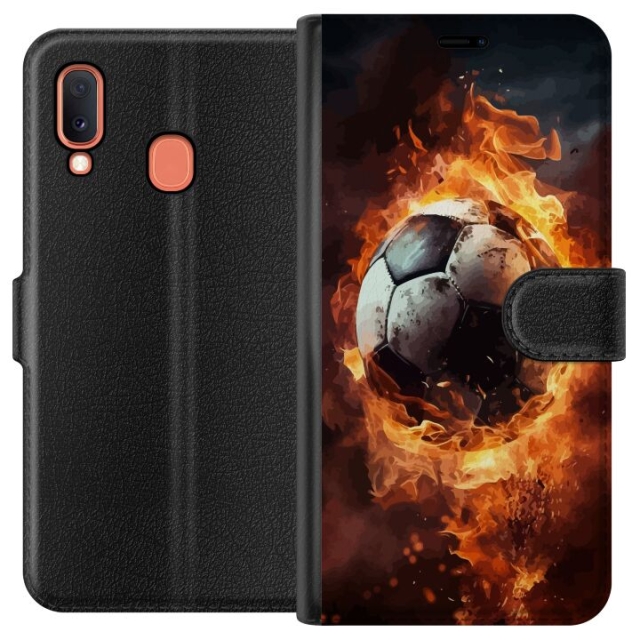 Portemonnee-hoesje voor Samsung Galaxy A20e met Voetbal ontwerp
