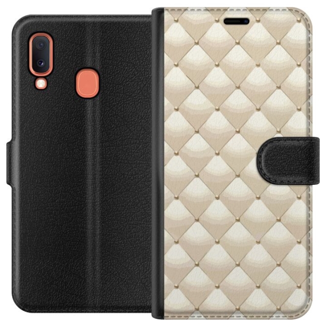 Portemonnee-hoesje voor Samsung Galaxy A20e met Goudglans ontwerp