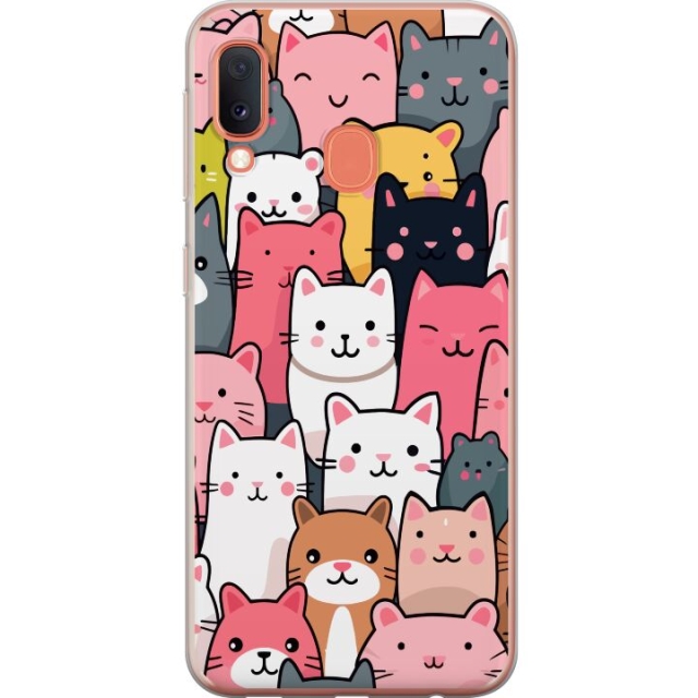 Mobiele hoes voor Samsung Galaxy A20e met Kattenpatroon ontwerp