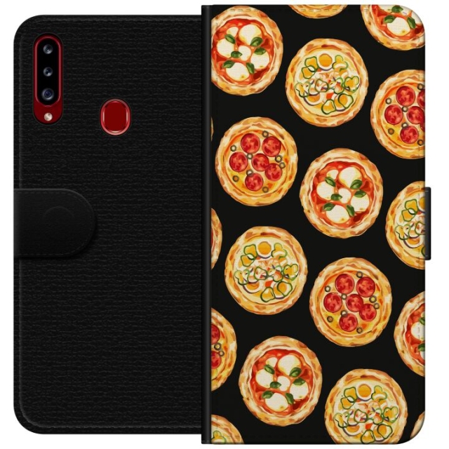 Portemonnee-hoesje voor Samsung Galaxy A20s met Pizza ontwerp