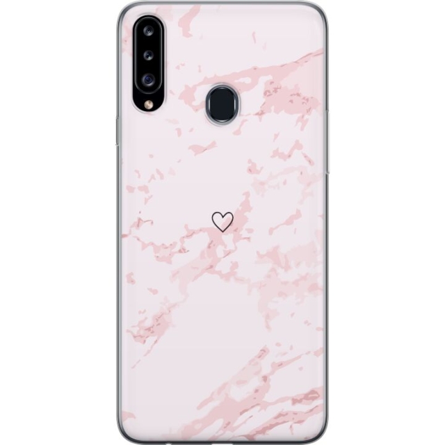 Mobiele hoes voor Samsung Galaxy A20s met Roze Hart ontwerp