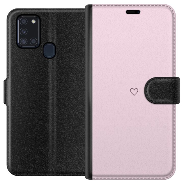 Portemonnee-hoesje voor Samsung Galaxy A21s met Hart ontwerp