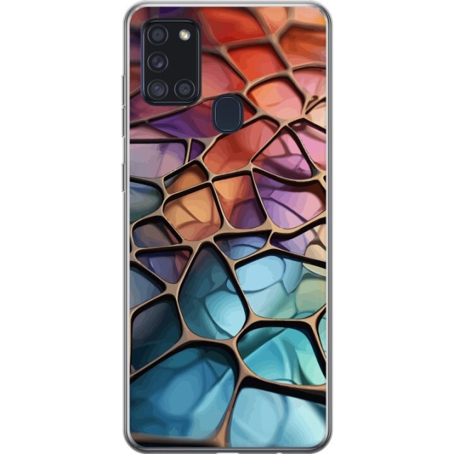Mobiele hoes voor Samsung Galaxy A21s met Metallic patroon ontwerp
