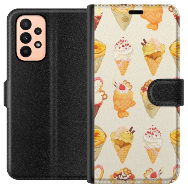 Portemonnee-hoesje voor Samsung Galaxy A23 met Glasachtig ontwerp