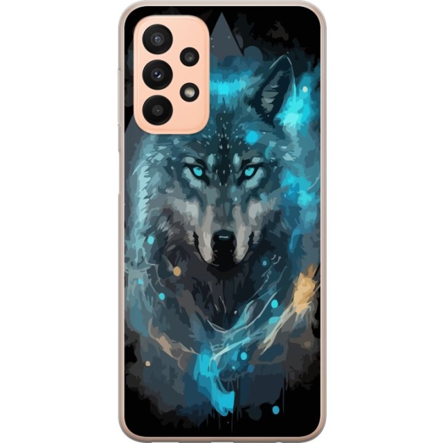 Mobiele hoes voor Samsung Galaxy A23 5G met Wolf ontwerp