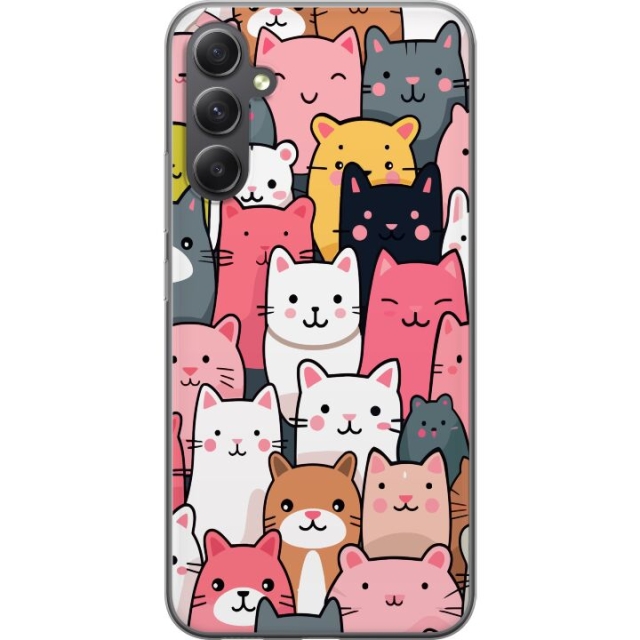 Mobiele hoes voor Samsung Galaxy A25 met Kattenpatroon ontwerp