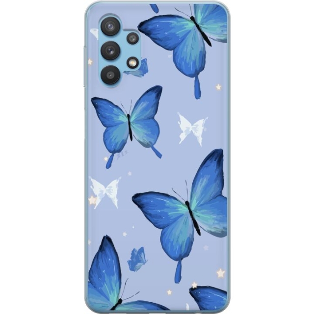 Mobiele hoes voor Samsung Galaxy A32 5G met Blauwe vlinders ontwerp