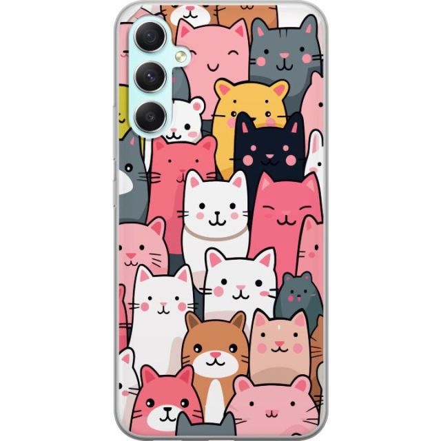 Mobiele hoes voor Samsung Galaxy A34 met Kattenpatroon ontwerp