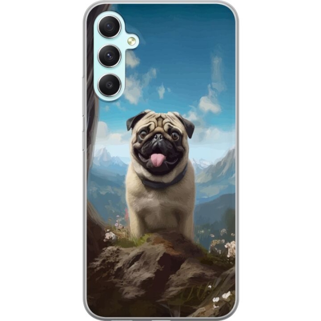 Mobiele hoes voor Samsung Galaxy A34 met Blije Hond ontwerp