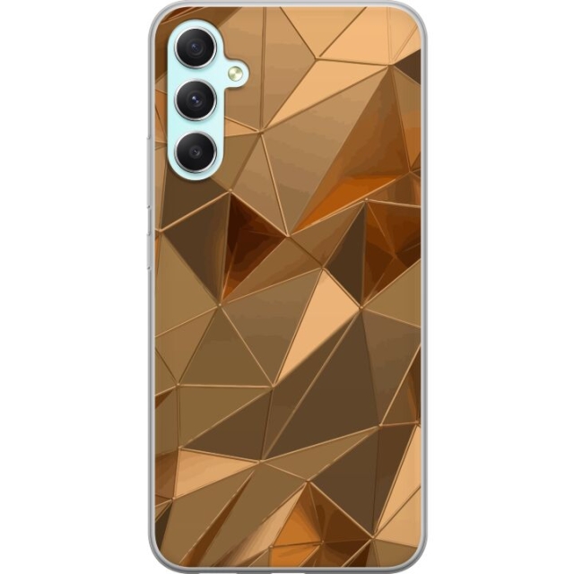 Mobiele hoes voor Samsung Galaxy A34 met 3D Goud ontwerp