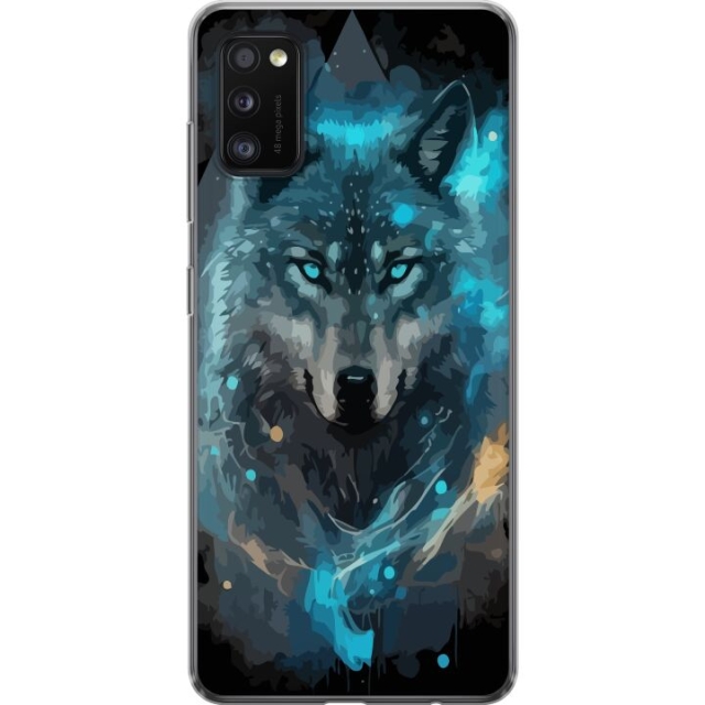 Mobiele hoes voor Samsung Galaxy A41 met Wolf ontwerp