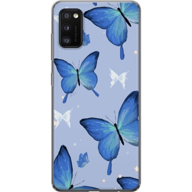 Mobiele hoes voor Samsung Galaxy A41 met Blauwe vlinders ontwerp